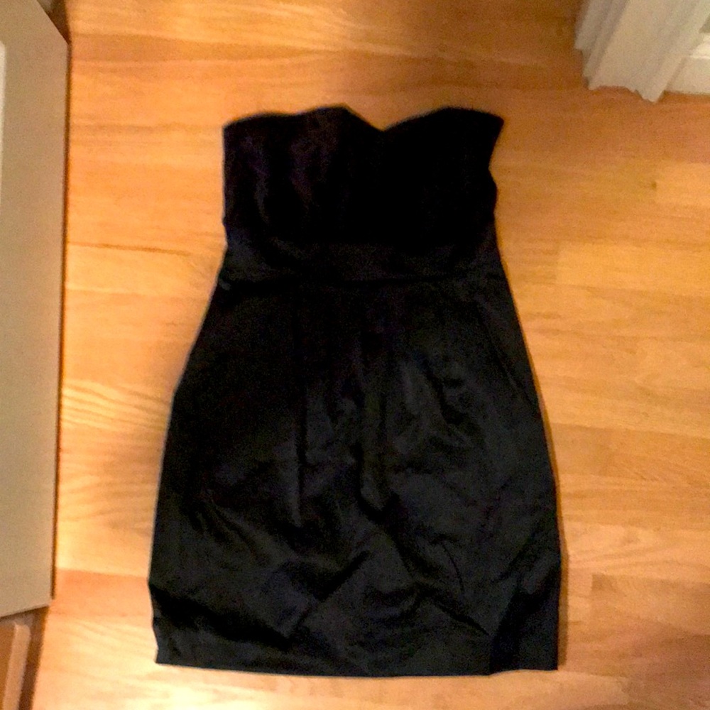 Banana Republic black strapless dress velvet top
